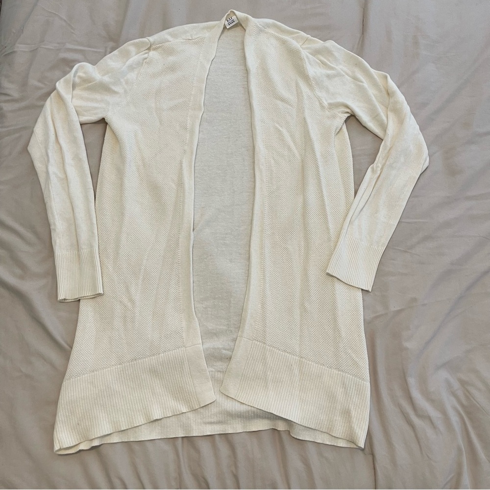 GAP Long Elegant Cream Open-Front Cardigan Women’s Size XS